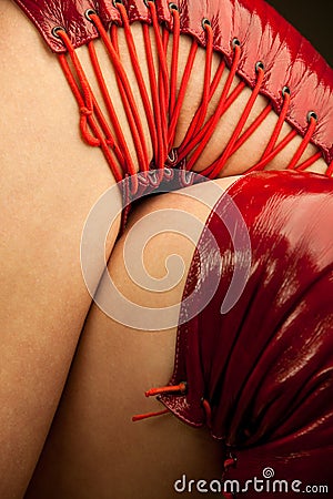 fetish red boots Stock Photo