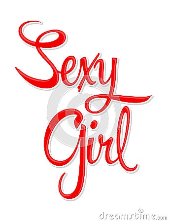 Girl Lettering Vector Emblem illustration Vector Illustration