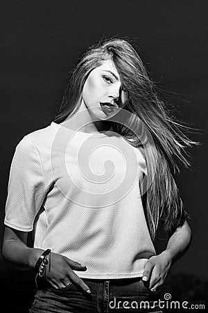 girl with long hair Stock Photo