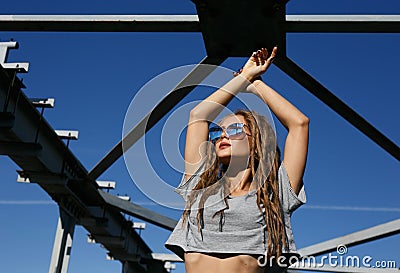 girl in a top Stock Photo