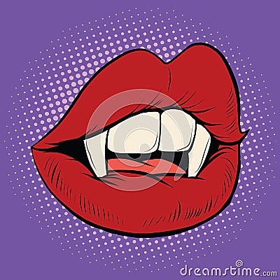 Halloween vampire mouth female Vector Illustration