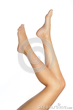 healthy slender female legs Stock Photo