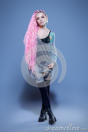 Full length hipster girl Stock Photo