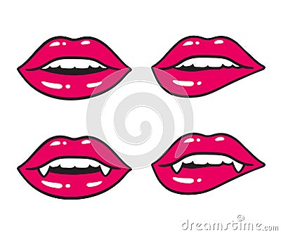 lips illustration set Vector Illustration
