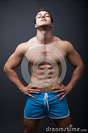 man with muscular athletic body Stock Photo