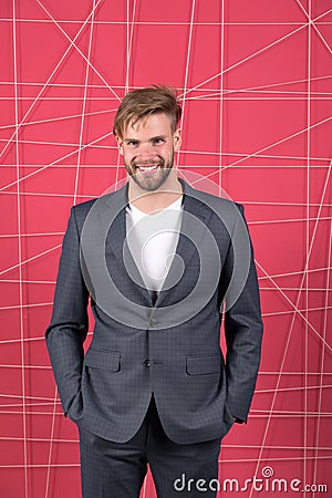 Sexy man in stylish jacket. Business fashion and dress code. confident businessman in suit. Businessman. Happy man. Feel Stock Photo