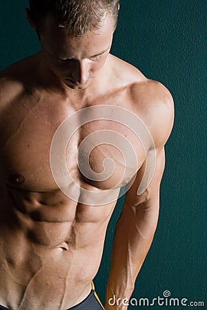 muscular body builder Stock Photo