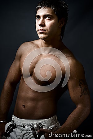 muscular handsome man Stock Photo