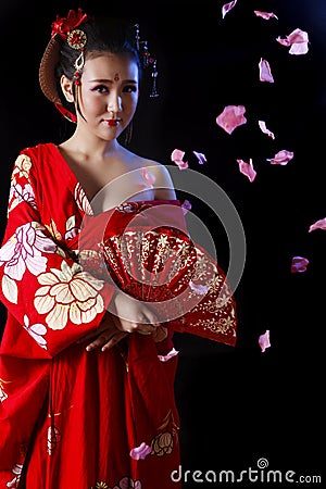 Oriental beauty (kimono) Stock Photo