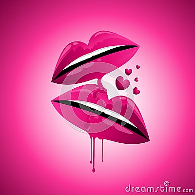 Pink Lips Stock Photo