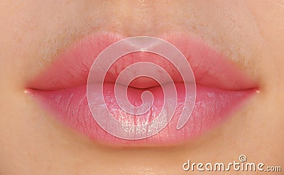 pink lips Stock Photo