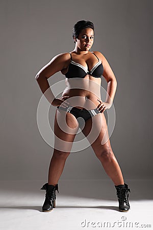 Sexy Plus Size Glamour Model Girl In Lingerie Stock Image 