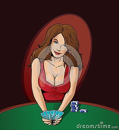 Poker Player Vector Illustration