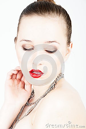 and seducing woman portrait Stock Photo