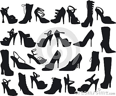 Shoes Silouettes Vector Illustration
