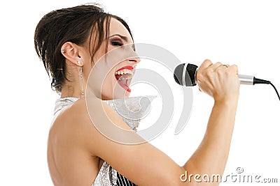 singer woman Stock Photo