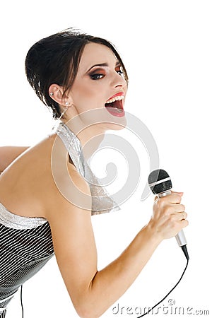 singer woman Stock Photo