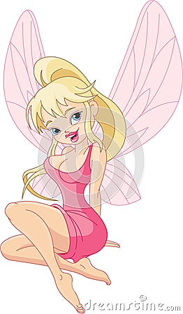 sitting fairy Vector Illustration