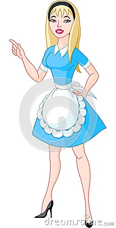 waitress Vector Illustration