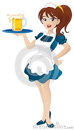 Waitress Vector Illustration