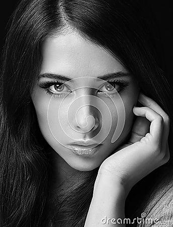 woman face. Closeup black Stock Photo