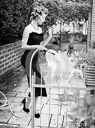 woman posing as an aristocrat - fashion shoot Stock Photo