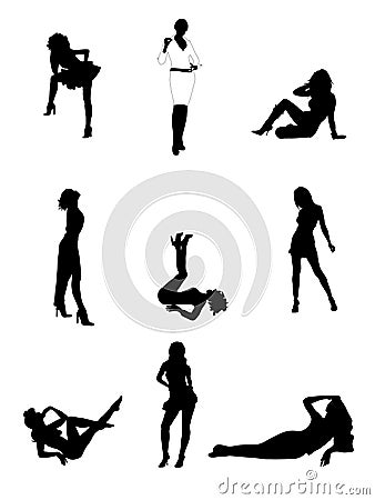 woman silhouettes Vector Illustration