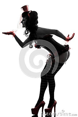 woman stripper showgirl silhouette Stock Photo