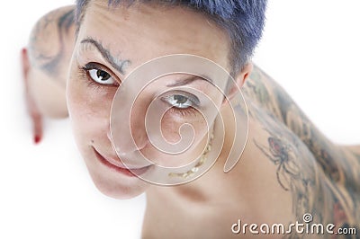 woman with tattoos Stock Photo