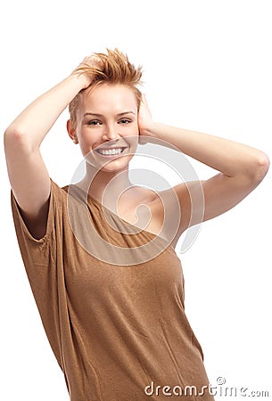 woman with trendy hair style Stock Photo