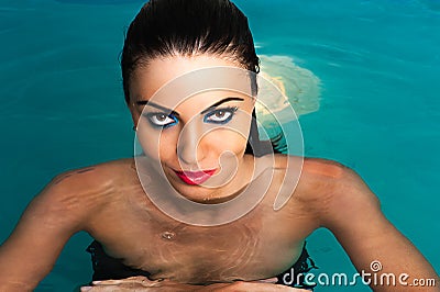 women in water Stock Photo