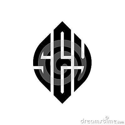 SEY circle letter logo design with circle and ellipse shape. SEY ellipse letters with typographic style. The three initials form a Vector Illustration
