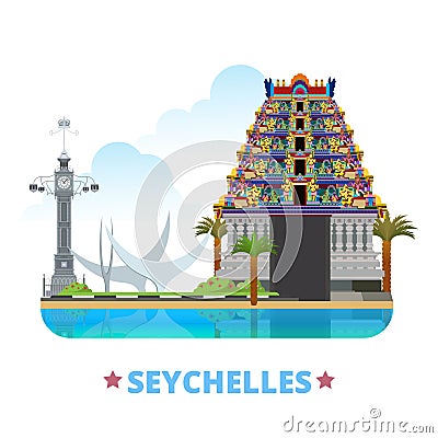 Seychelles country design template Flat cartoon st Vector Illustration