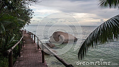 Seychelles Luxury Beach Hotel Stock Photo
