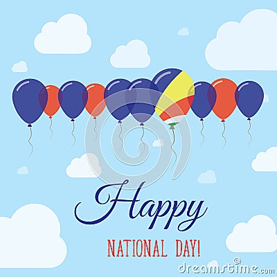 Seychelles National Day Flat Patriotic Poster. Vector Illustration