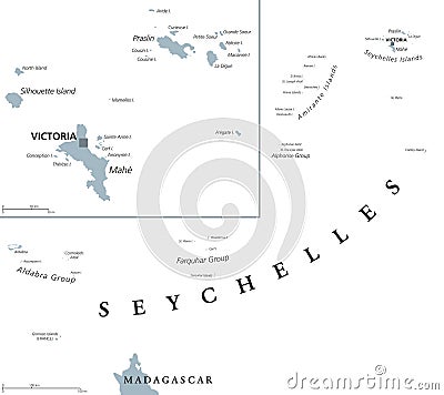 Seychelles political map Vector Illustration