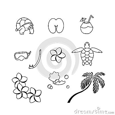 Seychelles theme vector icons Vector Illustration