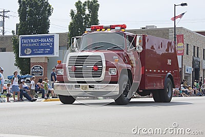 Seymour Rural Fire Department Truck in Parade Editorial Stock Photo
