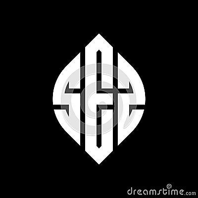 SEZ circle letter logo design with circle and ellipse shape. SEZ ellipse letters with typographic style. The three initials form a Vector Illustration