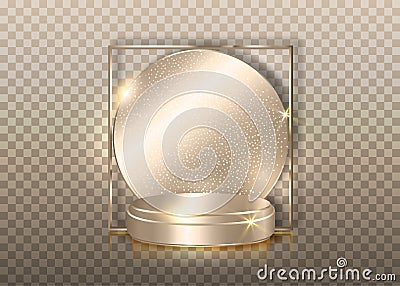 3d platform studio minimal scene with silver platform, transparent background vector 3d luxury podium. Shiny platform to show Vector Illustration