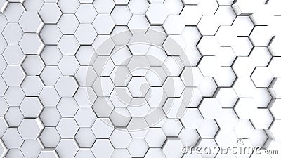 Sfondo astratto della geometria esagonale, esagonale bianco, ondulazione casuale, rendering 3D dell'animazione royalty illustrazione gratis Sfondo astratto della geometria esagonale, esagonale bianco, ondulazione casuale, rendering 3D dell'animazione royalty illustrazione gratis
