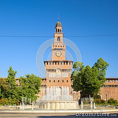 Sforza castle in the city of milan Stock Photo