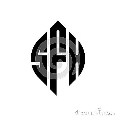 SFX circle letter logo design with circle and ellipse shape. SFX ellipse letters with typographic style. The three initials form a Vector Illustration