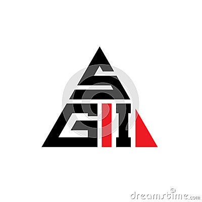 SGI triangle letter logo design with triangle shape. SGI triangle logo design monogram. SGI triangle vector logo template with red Vector Illustration