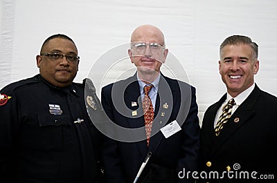 Sgt. Dan Clark with 2 Other Veterans Editorial Stock Photo