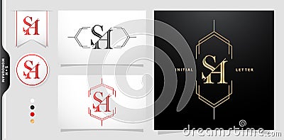 SH initial letter and graphic name, SH Monogram Vector Illustration