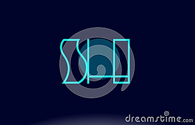 sh s h blue line circle alphabet letter logo icon template vector design Vector Illustration