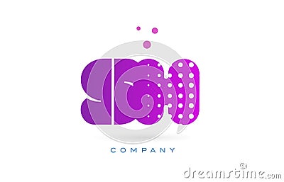 sh s h pink dots letter logo alphabet icon Vector Illustration