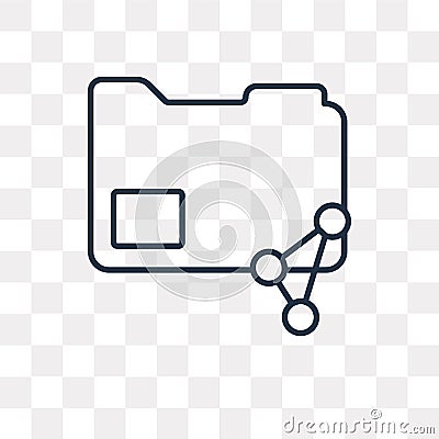 Sha folder vector icon isolated on transparent background, linear Sha folder transparency concept can be used web and mobile Vector Illustration