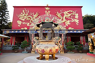 Main Hall exterior at the Ten Thousand Buddhas Monastery, Hong Kong Editorial Stock Photo